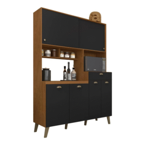 Armário Kit de Cozinha Tiana Retrô – 6 Portas, 1 Gaveta
