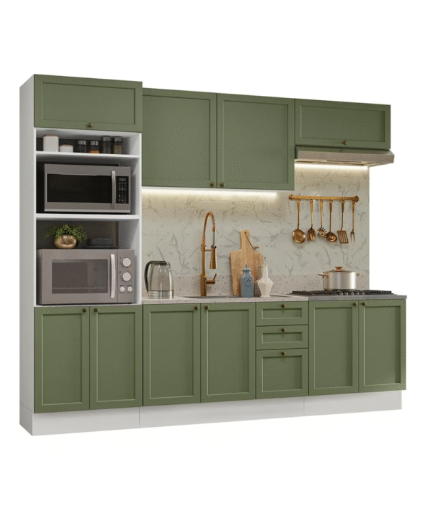 Armário de Cozinha Completa Madesa Vik 270cm – Modelo 01 BV