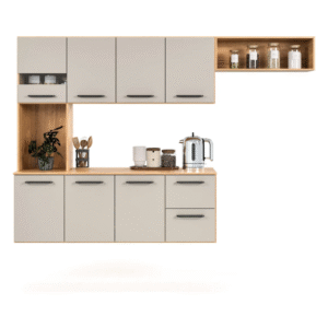 Armário de Cozinha Completo – Compacto, com 7 Portas e 2 Gavetas
