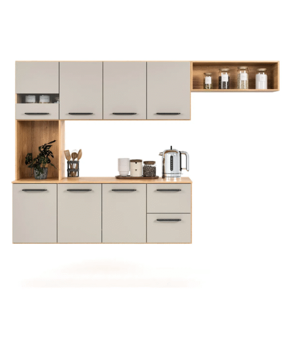 Armário de Cozinha Completo – Compacto, com 7 Portas e 2 Gavetas