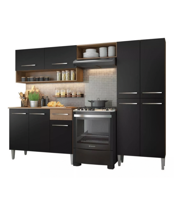 Armário de Cozinha Modulada Completa Compacta Emilly Pop