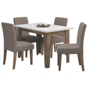 Conjunto Mesa de Jantar Miami 1,20m com 4 Cadeiras Trieste