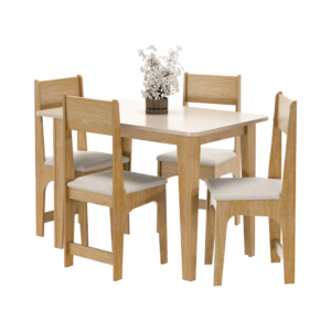 Conjunto de Mesa de Cozinha com 4 Cadeiras