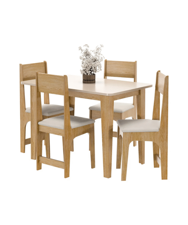 Conjunto de Mesa de Cozinha com 4 Cadeiras