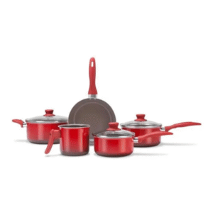 Conjunto de Panelas Brinox Ceramic Life Easy, 5 Peças, Cor Vermelha