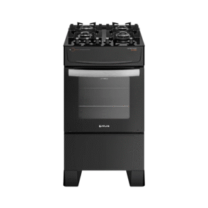 Fogão 4 Bocas Atlas Atenas Glass – Forno de 50 Litros, Cor Preta, 127/220V