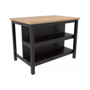 Ilha de Cozinha Ditália CD-1019 Cozy – 2 Prateleiras, Cor Preta