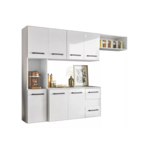 Armário de Cozinha Nicioli Juliete Branco – 7 Portas e 2 Gavetas