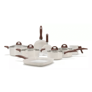 Conjunto de Panelas Brinox Ceramic Life Smart Plus – 8 Peças, Cor Vanilla