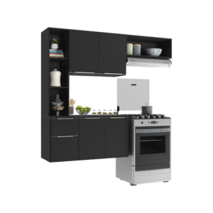 Cozinha Compacta com Balcão Sofia Multimóveis V2001 – Cor Preto