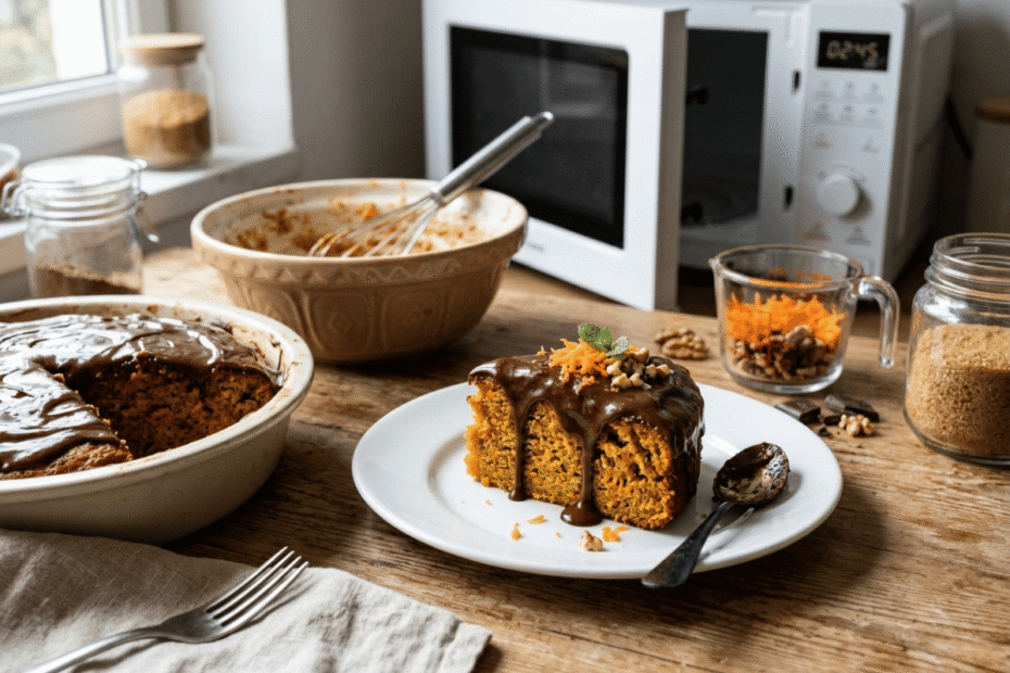 Bolo de cenoura com cobertura de chocolate, o guia para o preparo rápido no micro-ondas, Receitas Familiares blog de receita