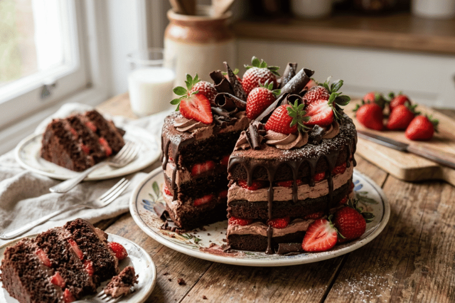 Bolo de morango e chocolate, a receita definitiva para festas, Receitas Familiares blog de receita