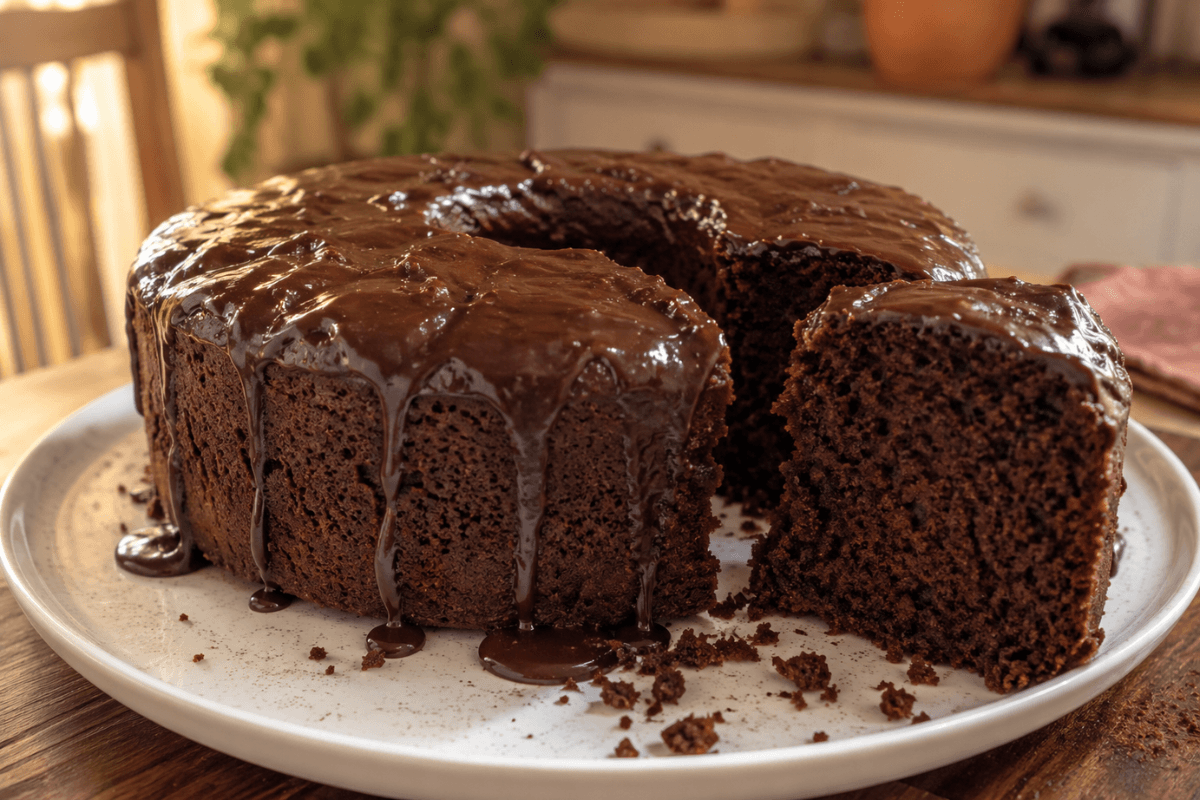 Bolo de chocolate integral com cobertura é uma receita simples