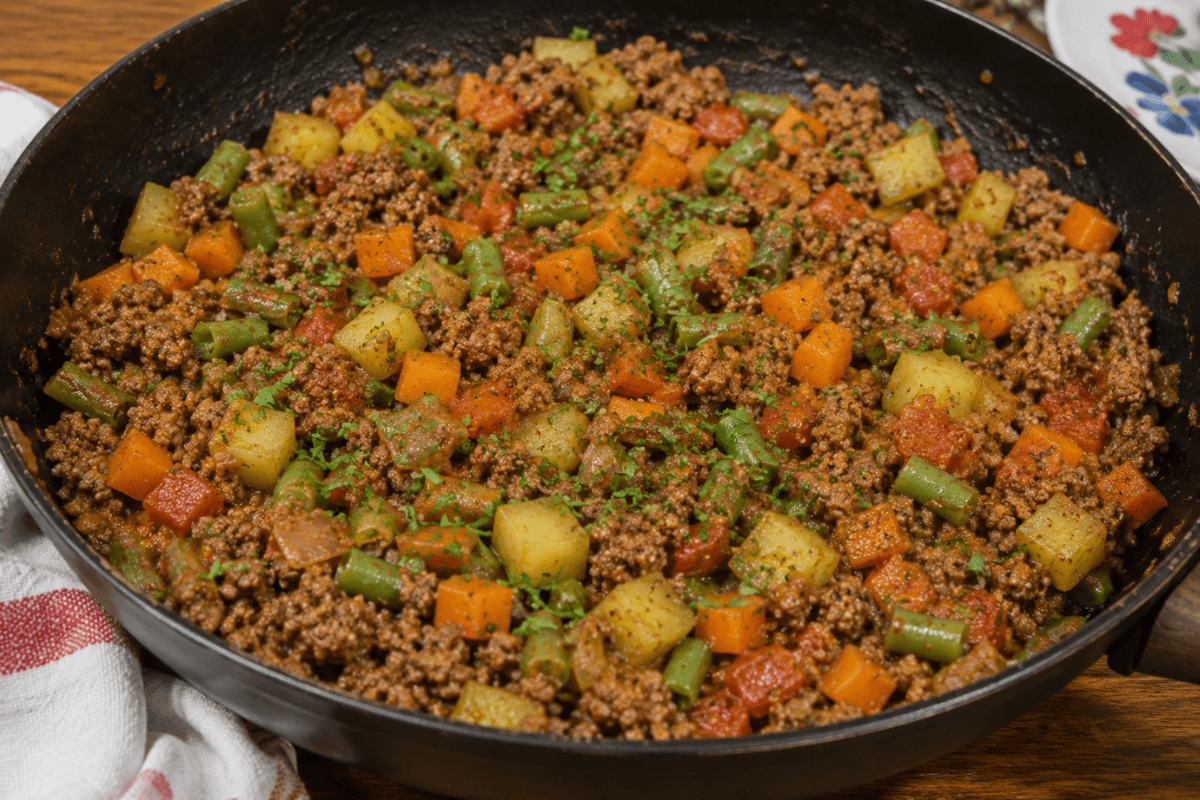 Carne Moída com Legumes é uma receita simples