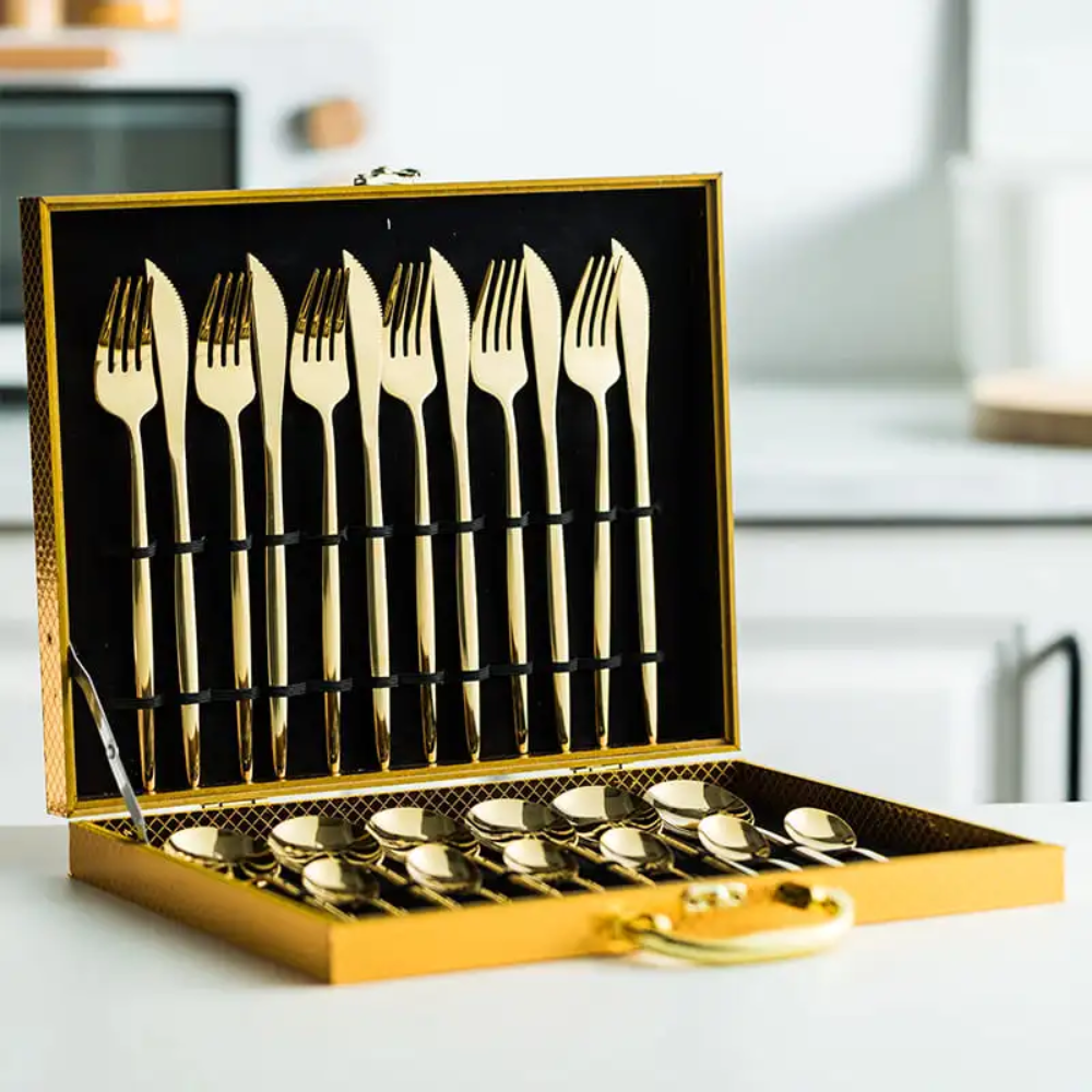 Conjunto de Talheres Inox 24 Peças