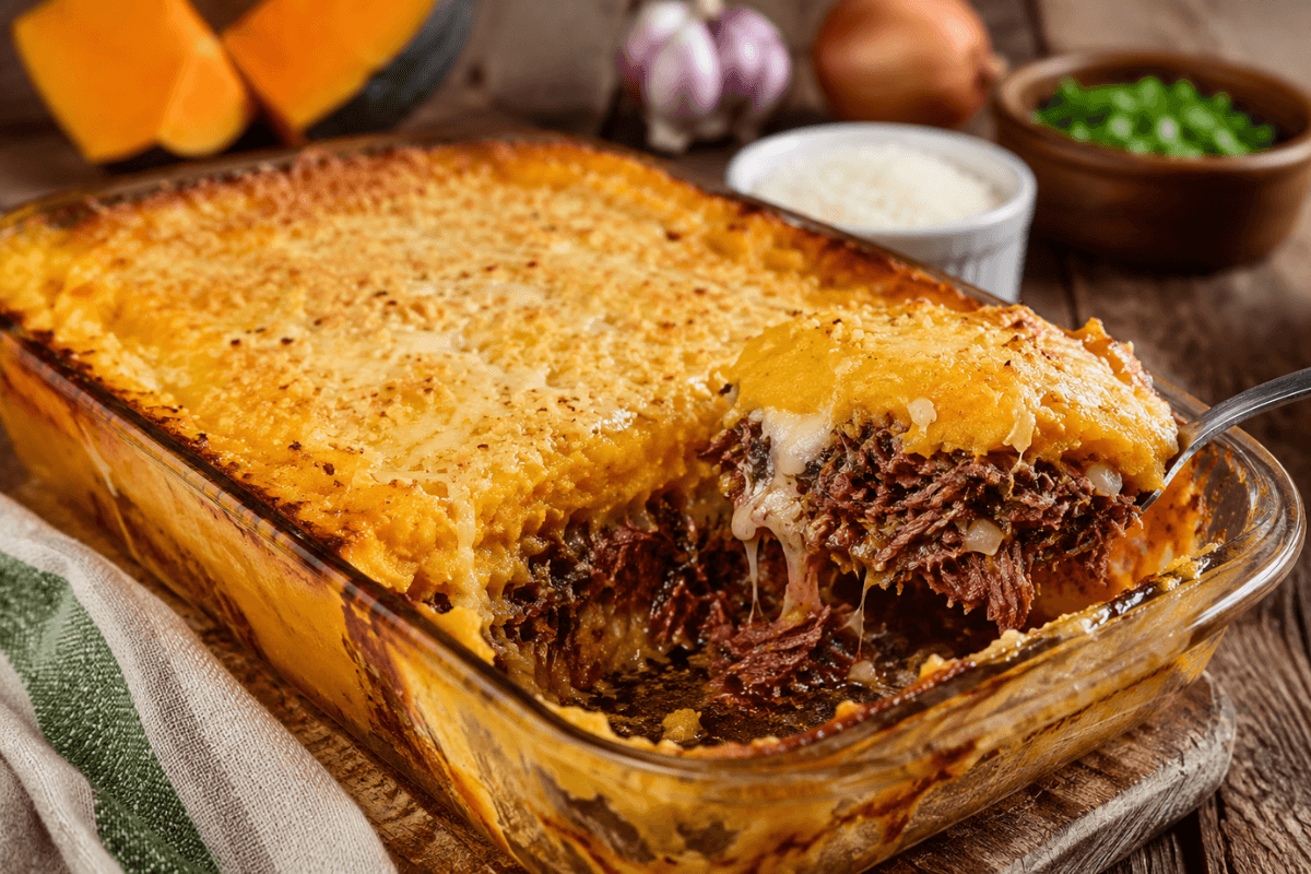 Escondidinho de Carne Seca e Abóbora
