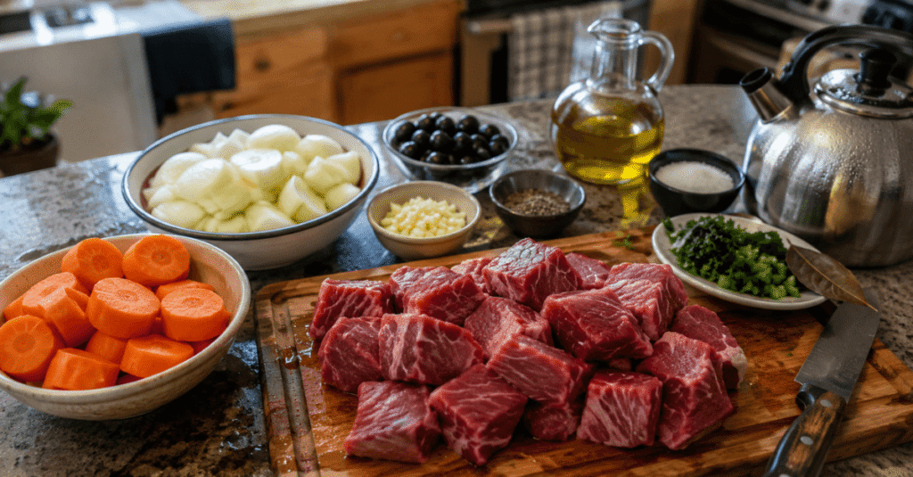 Ingredientes da receita de Acém de panela