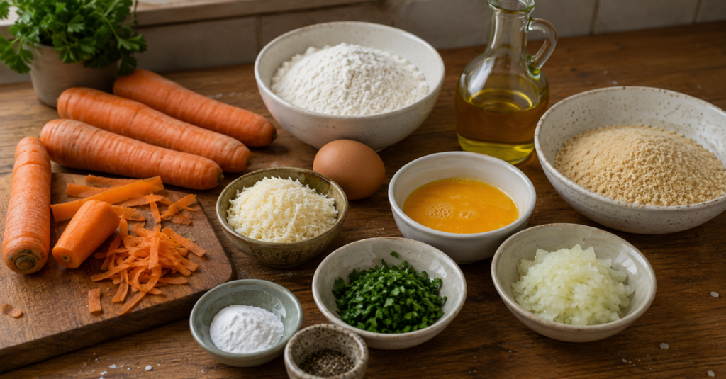 Ingredientes da receita de Bolinho de Cenoura