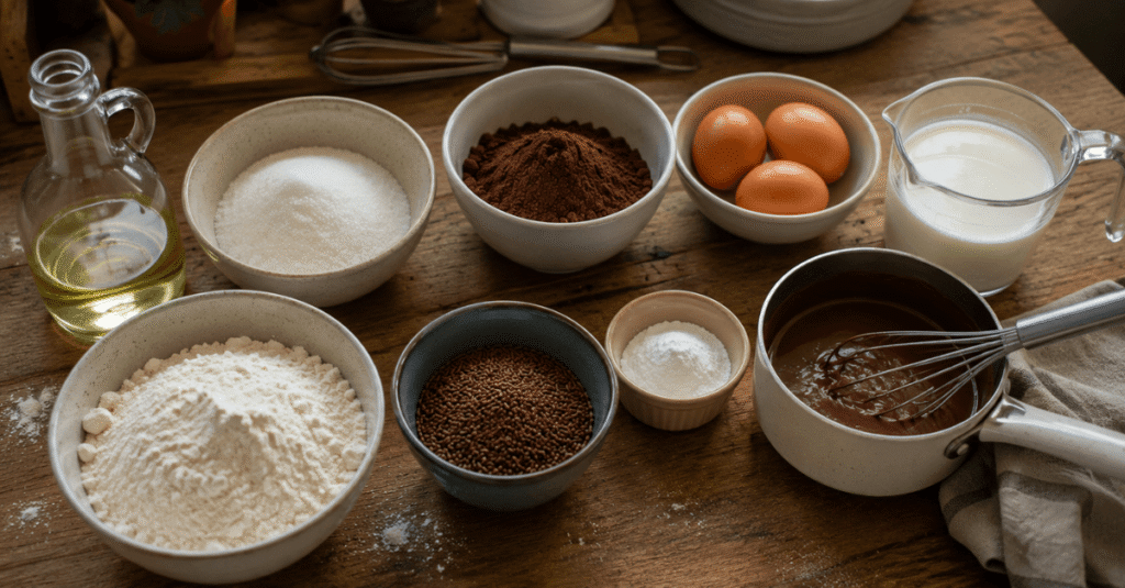 Ingredientes da receita de Bolo de micro-ondas de chocolate da Angélica