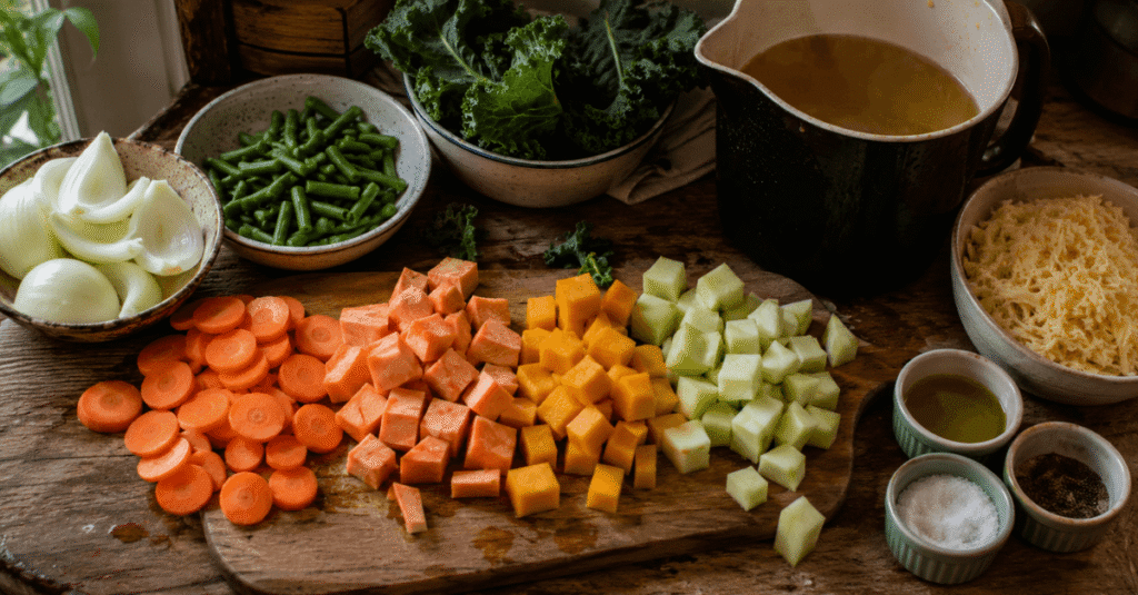 Ingredientes da receita de Gratinado de Legumes Saboroso