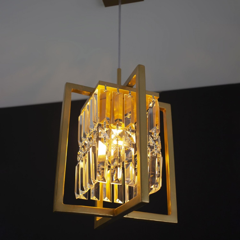 Lustre Esfera Dourado Prisma