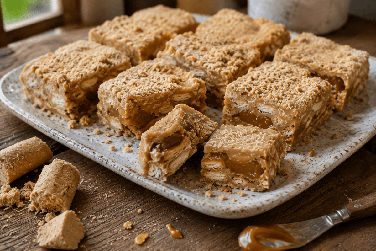Palha Italiana de Paçoca com Doce de Leite
