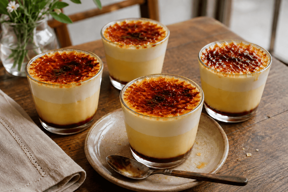 Pudding parfait japonês estilo Tóquio