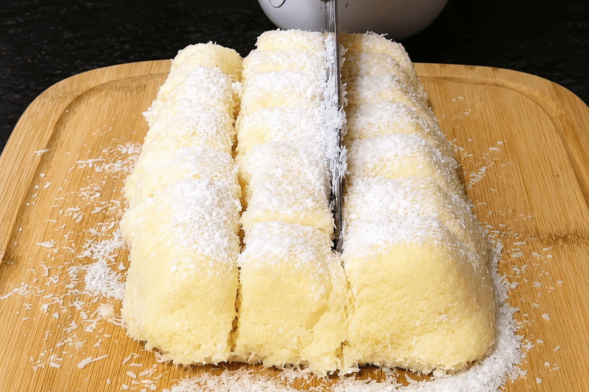 Sobremesa gelada de coco fofinha