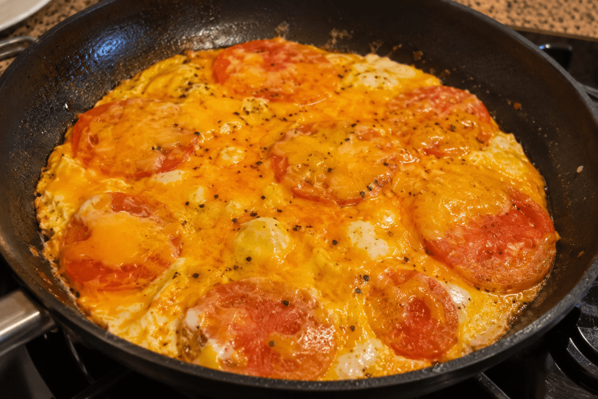 O Tomate com ovo e cheddar